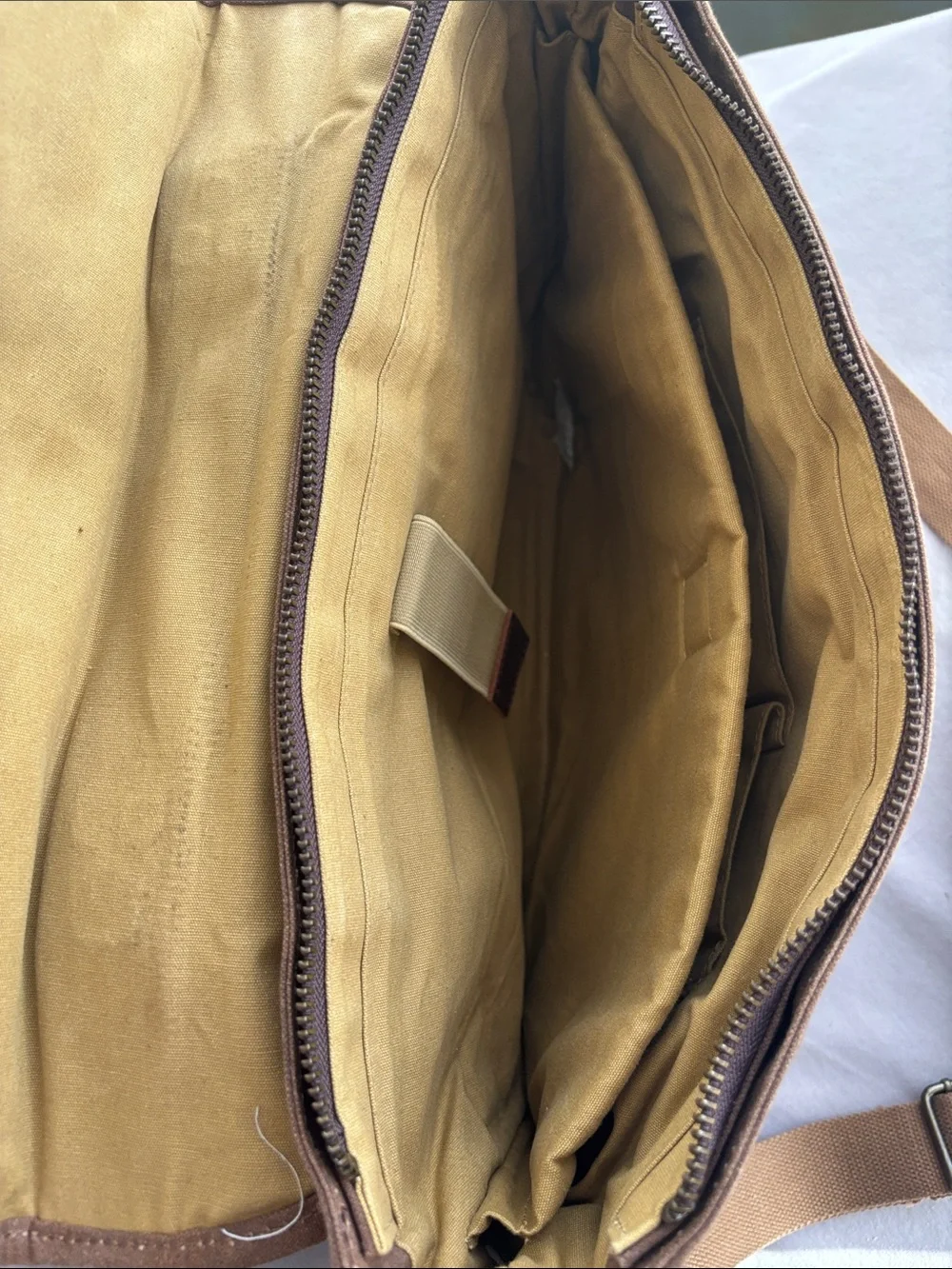 Waxed Canvas Messenger Bag for Men or Women- Brown 18x12x4